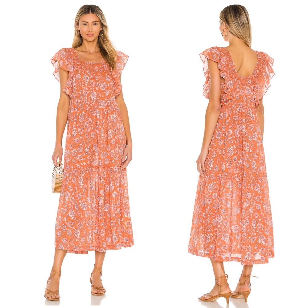 Free People | NWT! Bonita Prairie Printed Midi Dress in Neutral Combo